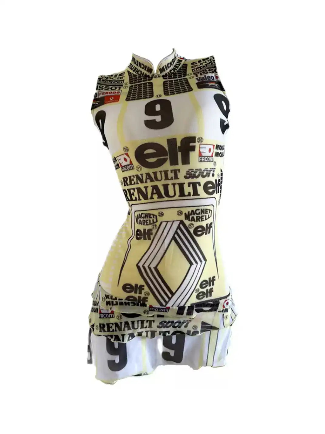 Her366 | Yellow Printed Mesh Mini Dress